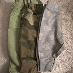 Kids Camouflage and Solid Jogger Pants Set